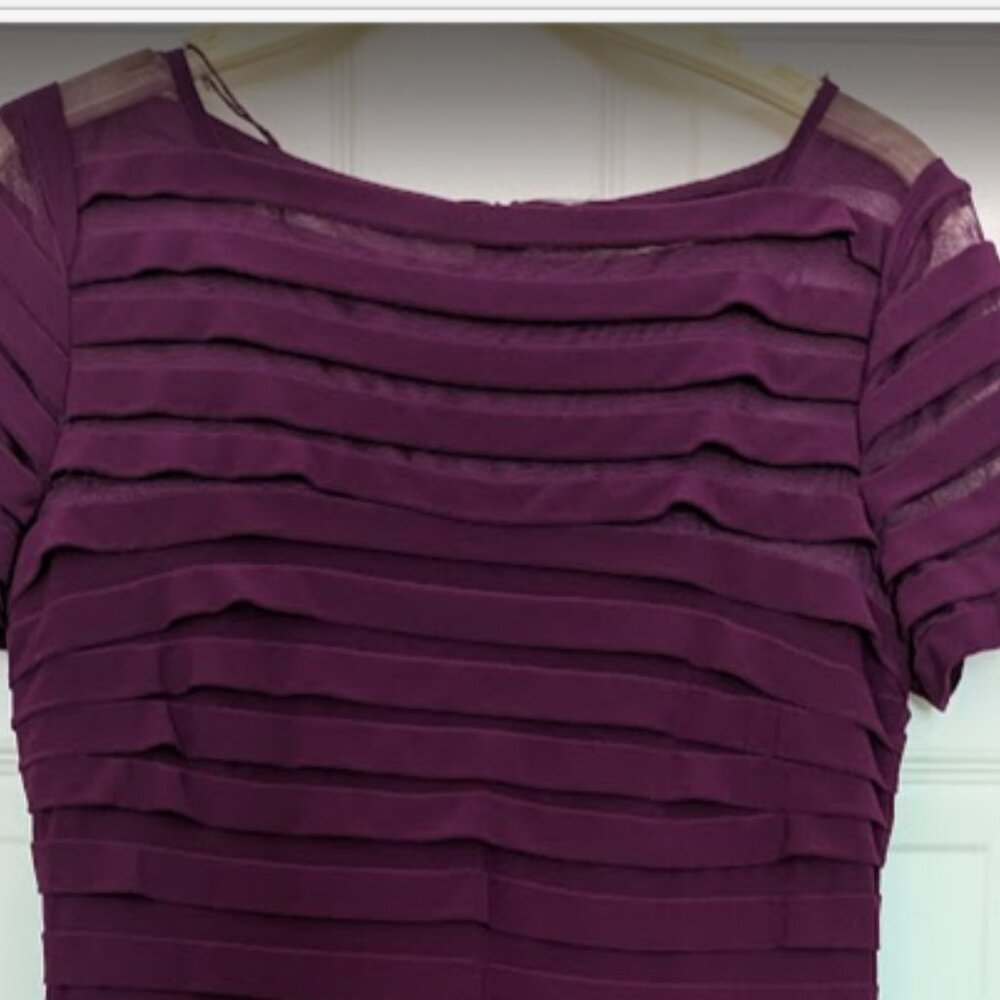 Adriana Papell Dress, Deep Plum , Knee Length Size 12P